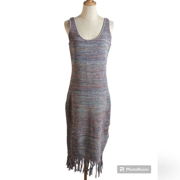 Future Collective Alanis Noelle Multi Color Fringe Stretch Dress - Picture 1 of 7